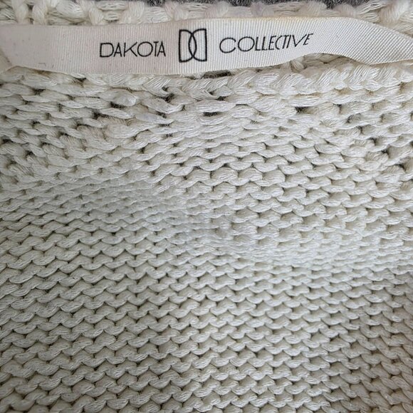 Dakota Collective Womens Ivory Knit Asymmetric Zip Cardigan - Picture 4 of 12